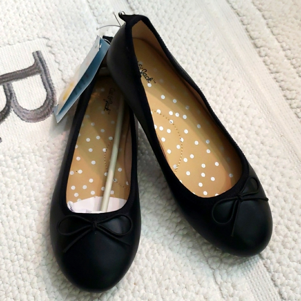 COPY - CAT & JACK BLACK SLIP-ON BALLET FLATS SIZE 1